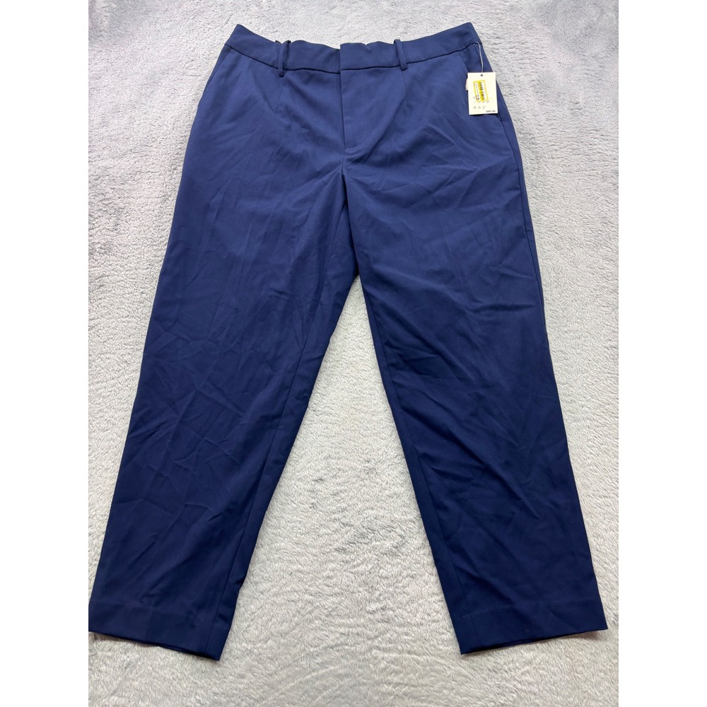 A New Day Womens Navy Blue High Rise Tapered Ankle Pants Size 12 Regular NWT